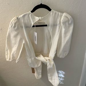 Ivory white backless reformation top